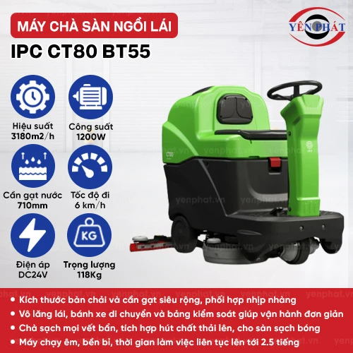 Máy chà sàn ngồi lái IPC CT80 BT55 2