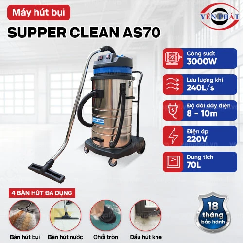 Máy hút bụi công nghiệp nhà xưởng Supper Clean AS70 2