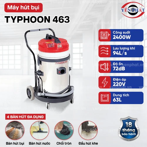 Máy hút bụi - hút nước công nghiệp Typhoon 463 2