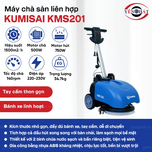 Máy chà sàn liên hợp mini Kumisai KMS201 2