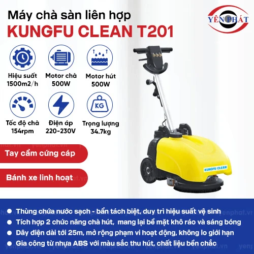 Máy chà sàn liên hợp mini Kungfu Clean T201 2