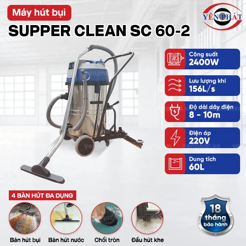 Máy hút bụi công nghiệp SUPPER CLEAN SC 60-2 2