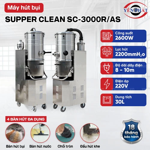 Máy hút bụi công nghiệp Supper Clean SC-3000R/AS 2