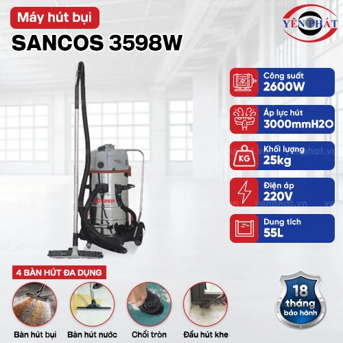 Máy hút bụi - hút nước - thổi bụi SANCOS 3598W 2