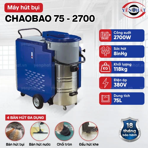 Máy hút bụi công nghiệp Chaobao 75 - 2700 (3 pha) 2