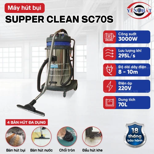 Máy hút bụi công nghiệp Supper Clean SC70S 2