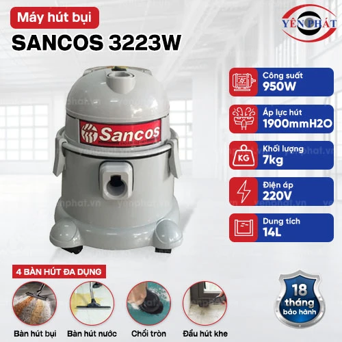 Máy hút bụi, hút nước, thổi bụi SANCOS 3223W 2