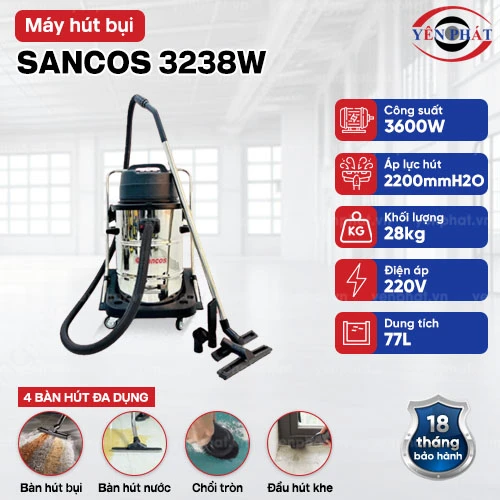 Máy hút bụi công nghiệp SANCOS 3238W 2