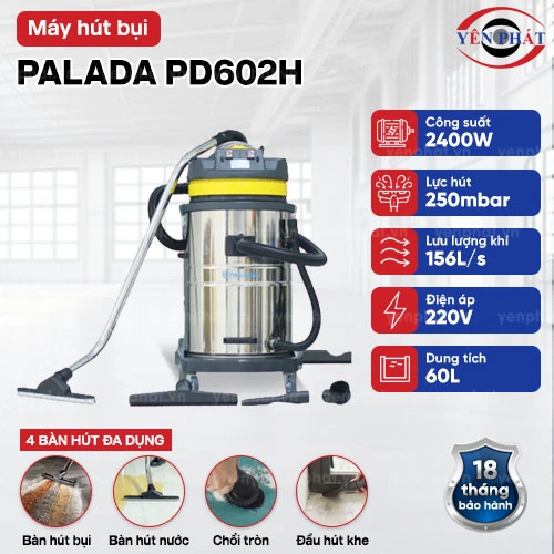 Máy hút bụi công nghiệp Palada PD602H 2