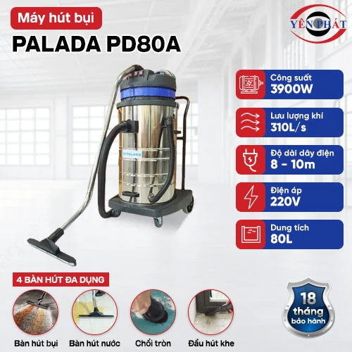Máy hút bụi sàn nhà xưởng công nghiệp Palada PD80A 2