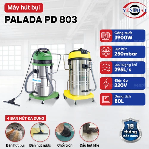 Máy hút bụi sàn nhà xưởng công nghiệp Palada PD 803 2