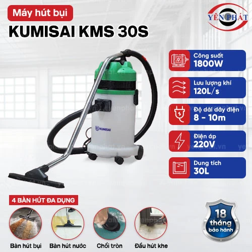 Máy hút bụi Kumisai KMS 30S thùng nhựa 2