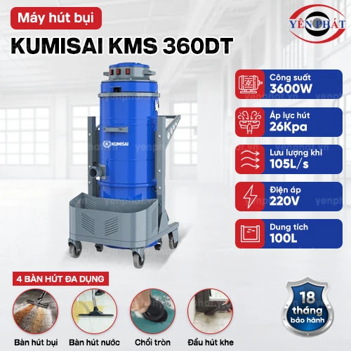 Máy hút bụi khô ướt công nghiệp Kumisai KMS 360DT 2