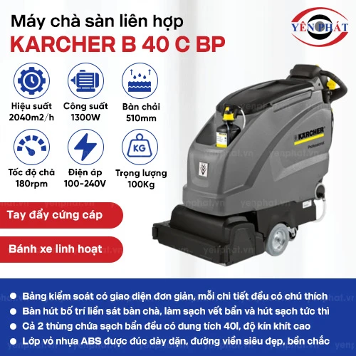 Máy chà sàn liên hợp Karcher B 40 C Bp 2