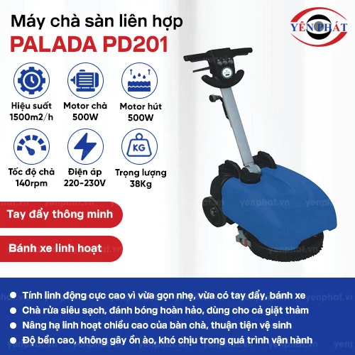 Máy chà sàn liên hợp mini Palada PD201 2