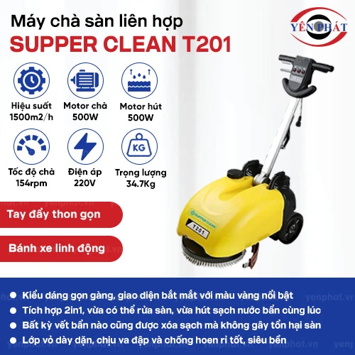 Máy chà sàn liên hợp mini Supper Clean T201 2