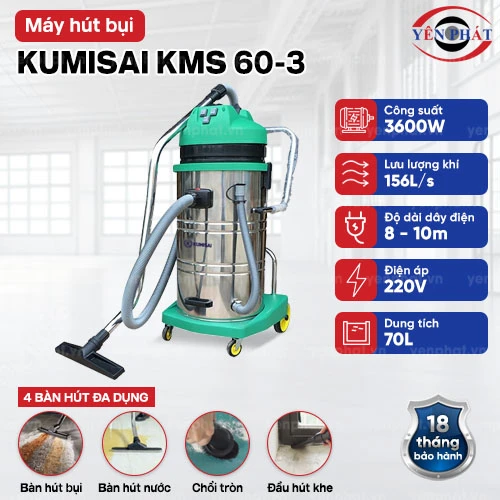 Máy hút bụi công nghiệp Kumisai KMS 60-3 2