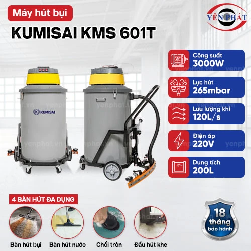 Máy hút bụi công nghiệp Kumisai 200L KMS 601T 2