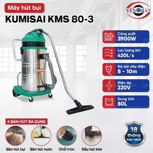 Máy hút bụi công nghiệp Kumisai KMS 80-3 2