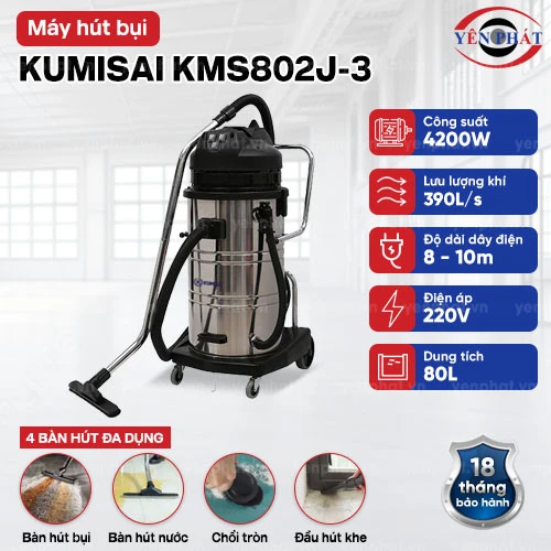 Máy hút bụi công nghiệp Kumisai KMS802J-3 2