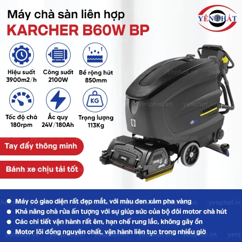 Máy chà sàn liên hợp dùng pin Karcher B60W BP 2