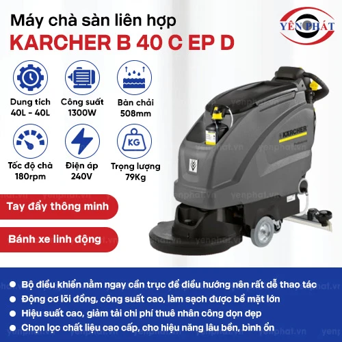 Máy chà sàn liên hợp Karcher B 40 C Ep D 2