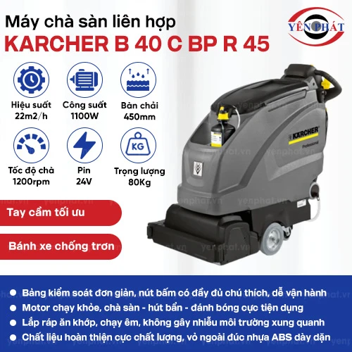 Máy chà sàn chạy ắc quy Karcher B 40 C Bp R 45 2