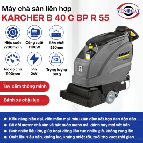 Máy chà sàn chạy ắc quy Karcher B 40 C Bp R 55 2