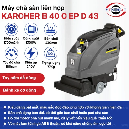 Máy chà sàn liên hợp Karcher B 40 C Ep D 43 2