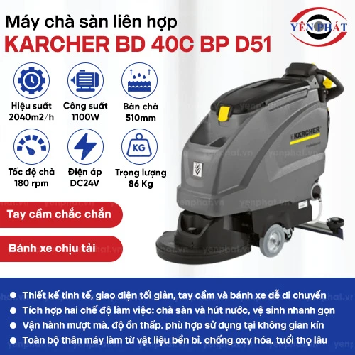 Máy chà sàn liên hợp Karcher BD 40C Bp D51 2