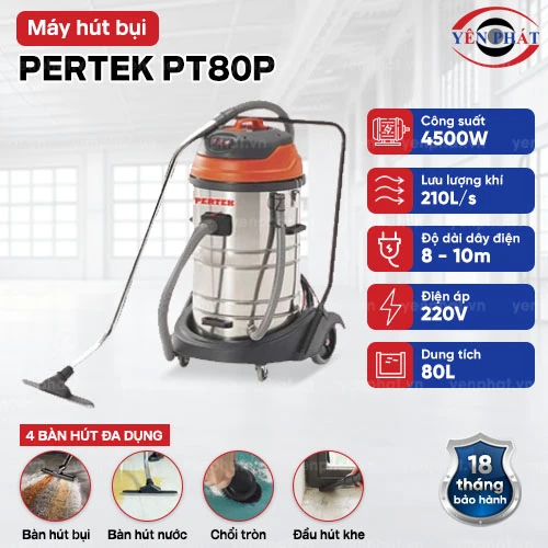 Máy hút bụi công nghiệp Pertek PT80P 2