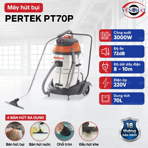 Máy hút bụi công nghiệp Pertek PT70P 2