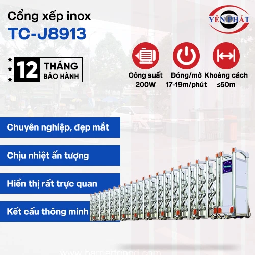 Cổng xếp điện inox TC-J8913 2