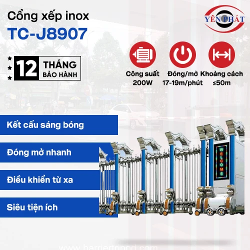 Cổng xếp inox nhập khẩu TC-J8907 2