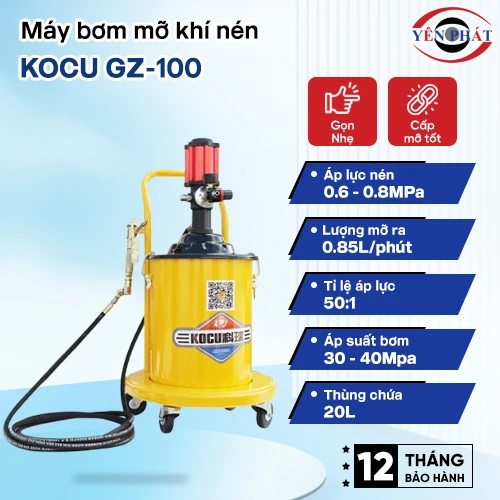 Máy bơm mỡ khí nén Kocu GZ-100 2