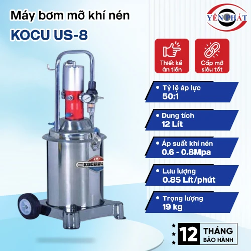 Máy bơm mỡ khí nén Kocu US-8 2