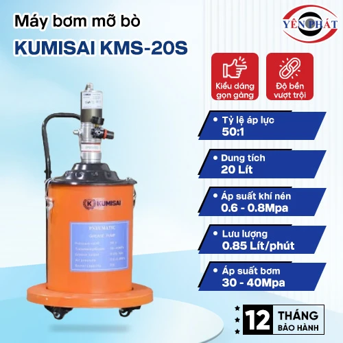 Máy bơm mỡ Kumisai 20L model KMS-20S 2