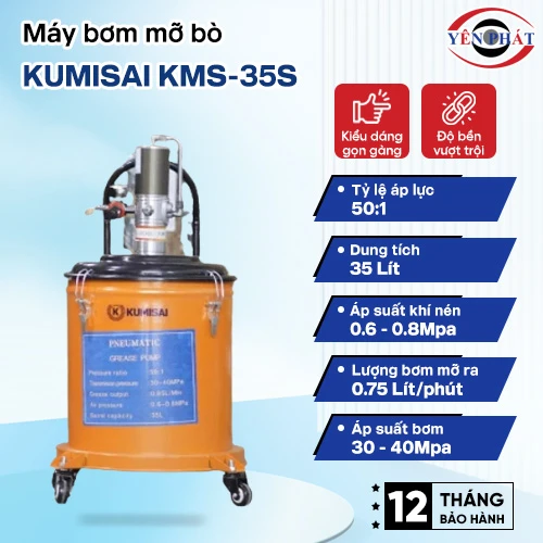 Máy bơm mỡ Kumisai 35L model KMS-35S 2