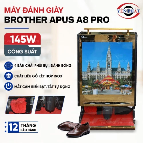 Máy đánh bóng giày khách sạn Brother Apus A8 Pro 2