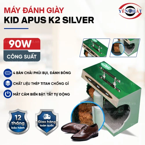 Máy đánh giày tại nhà Kid Apus K2 Silver 2
