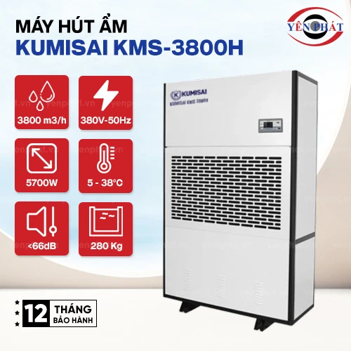 Máy hút ẩm công nghiệp Kumisai KMS-3800H 2