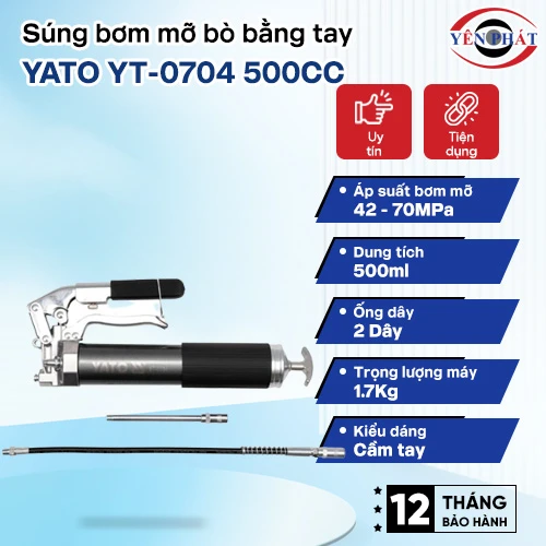 Súng bơm mỡ bò bằng tay Yato YT-0704 500cc 2