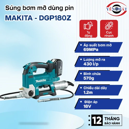 Súng bơm mỡ chạy pin Makita - DGP180Z 2