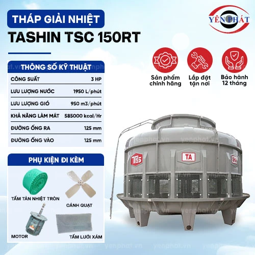 Tháp giải nhiệt cooling tower Tashin TSC 150RT 2