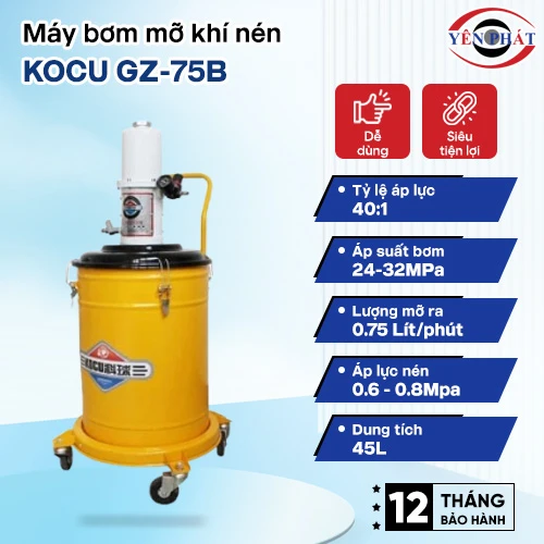 Máy bơm mỡ khí nén Kocu GZ-75B 2