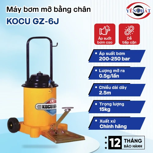 Máy bơm mỡ bằng chân Kocu GZ-6J 12 lít giá rẻ 2
