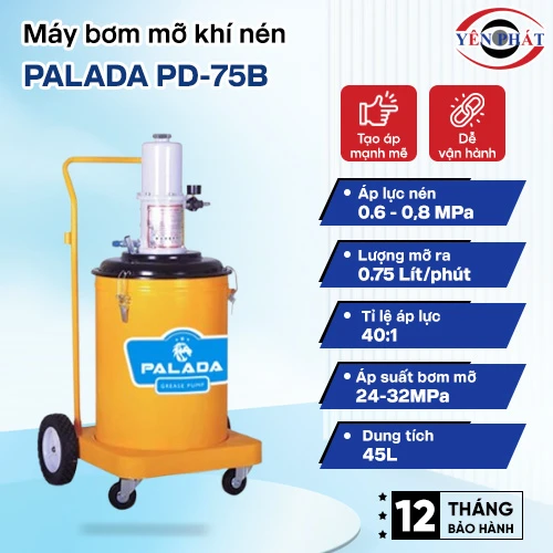 Máy bơm mỡ bằng khí nén công suất cao Palada PD-75B 2
