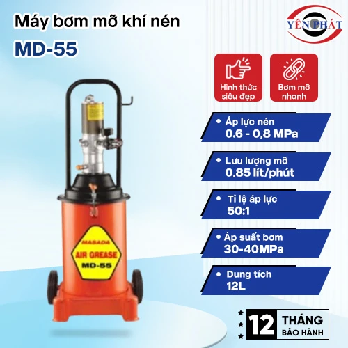 Máy bơm mỡ khí nén MD-55 2