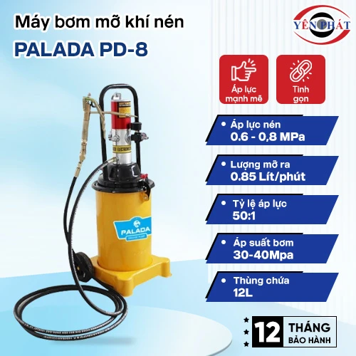 Máy bơm mỡ bằng hơi khí nén Palada PD-8 2