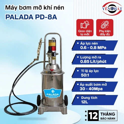 Máy bơm mỡ bò khí nén Palada PD-8A 2